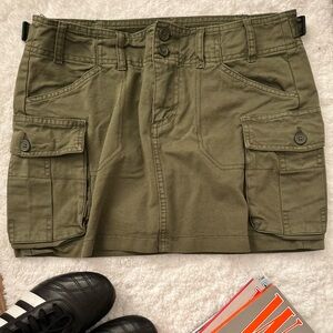 Brandy Melville Olive Utility Mini Skirt